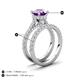 3 - Kalina 1.97 ctw Amethyst (7.00 mm) Accented Lab Grown Diamonds Bridal Set Ring  