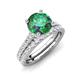 4 - Kalina 2.17 ctw Created Alexandrite (7.00 mm) Accented Lab Grown Diamonds Bridal Set Ring  