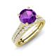 4 - Kalina 1.97 ctw Amethyst (7.00 mm) Accented Lab Grown Diamonds Bridal Set Ring  