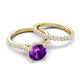 5 - Kalina 1.97 ctw Amethyst (7.00 mm) Accented Lab Grown Diamonds Bridal Set Ring  