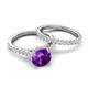 5 - Kalina 1.97 ctw Amethyst (7.00 mm) Accented Lab Grown Diamonds Bridal Set Ring  