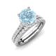 4 - Kalina 1.97 ctw Aquamarine (7.00 mm) Accented Lab Grown Diamonds Bridal Set Ring  