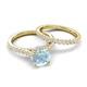 5 - Kalina 1.97 ctw Aquamarine (7.00 mm) Accented Lab Grown Diamonds Bridal Set Ring  