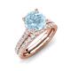 4 - Kalina 1.97 ctw Aquamarine (7.00 mm) Accented Lab Grown Diamonds Bridal Set Ring  