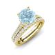 4 - Kalina 1.97 ctw Aquamarine (7.00 mm) Accented Lab Grown Diamonds Bridal Set Ring  