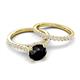 5 - Kalina 2.82 ctw Black Diamond (7.00 mm) Accented Lab Grown Diamonds Bridal Set Ring  