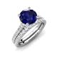 4 - Kalina 2.47 ctw Blue Sapphire (7.00 mm) Accented Lab Grown Diamonds Bridal Set Ring  