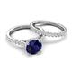 5 - Kalina 2.47 ctw Blue Sapphire (7.00 mm) Accented Lab Grown Diamonds Bridal Set Ring  