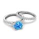 5 - Kalina 2.07 ctw Blue Topaz (7.00 mm) Accented Lab Grown Diamonds Bridal Set Ring  