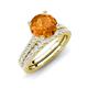 4 - Kalina 1.97 ctw Citrine (7.00 mm) Accented Lab Grown Diamonds Bridal Set Ring  