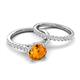 5 - Kalina 1.97 ctw Citrine (7.00 mm) Accented Lab Grown Diamonds Bridal Set Ring  