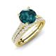 4 - Kalina 2.07 ctw London Blue Topaz (7.00 mm) Accented Lab Grown Diamonds Bridal Set Ring  