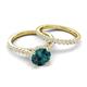 5 - Kalina 2.07 ctw London Blue Topaz (7.00 mm) Accented Lab Grown Diamonds Bridal Set Ring  