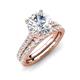 4 - Kalina 2.02 ctw Moissanite (7.00 mm) Accented Lab Grown Diamonds Bridal Set Ring  