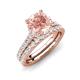 4 - Kalina 2.02 ctw Morganite (7.00 mm) Accented Lab Grown Diamonds Bridal Set Ring  