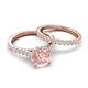 5 - Kalina 2.02 ctw Morganite (7.00 mm) Accented Lab Grown Diamonds Bridal Set Ring  