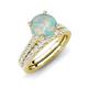 4 - Kalina 1.72 ctw Opal (7.00 mm) Accented Lab Grown Diamonds Bridal Set Ring  