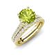 4 - Kalina 2.21 ctw Peridot (7.00 mm) Accented Lab Grown Diamonds Bridal Set Ring  