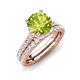 4 - Kalina 2.21 ctw Peridot (7.00 mm) Accented Lab Grown Diamonds Bridal Set Ring  