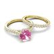 5 - Kalina 2.67 ctw Created Pink Sapphire (7.00 mm) Accented Lab Grown Diamonds Bridal Set Ring  