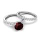 5 - Kalina 2.17 ctw Red Garnet (7.00 mm) Accented Lab Grown Diamonds Bridal Set Ring  