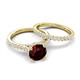 5 - Kalina 2.17 ctw Red Garnet (7.00 mm) Accented Lab Grown Diamonds Bridal Set Ring  