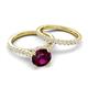 5 - Kalina 2.17 ctw Rhodolite Garnet (7.00 mm) Accented Lab Grown Diamonds Bridal Set Ring  