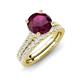 4 - Kalina 2.17 ctw Rhodolite Garnet (7.00 mm) Accented Lab Grown Diamonds Bridal Set Ring  