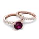 5 - Kalina 2.17 ctw Rhodolite Garnet (7.00 mm) Accented Lab Grown Diamonds Bridal Set Ring  