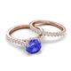 5 - Kalina 2.00 ctw Tanzanite (7.00 mm) Accented Lab Grown Diamonds Bridal Set Ring  