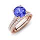 4 - Kalina 2.00 ctw Tanzanite (7.00 mm) Accented Lab Grown Diamonds Bridal Set Ring  