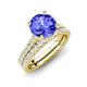 4 - Kalina 2.00 ctw Tanzanite (7.00 mm) Accented Lab Grown Diamonds Bridal Set Ring  