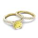 5 - Kalina 2.67 ctw Created Yellow Sapphire (7.00 mm) Accented Lab Grown Diamonds Bridal Set Ring  