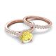 5 - Kalina 2.67 ctw Created Yellow Sapphire (7.00 mm) Accented Lab Grown Diamonds Bridal Set Ring  