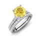 4 - Kalina 2.67 ctw Created Yellow Sapphire (7.00 mm) Accented Lab Grown Diamonds Bridal Set Ring  