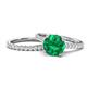 1 - Kalina 2.22 ctw Emerald (7.00 mm) Accented Lab Grown Diamonds Bridal Set Ring  