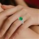 2 - Kalina 2.22 ctw Emerald (7.00 mm) Accented Lab Grown Diamonds Bridal Set Ring  