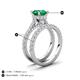 3 - Kalina 2.22 ctw Emerald (7.00 mm) Accented Lab Grown Diamonds Bridal Set Ring  