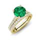 4 - Kalina 2.22 ctw Emerald (7.00 mm) Accented Lab Grown Diamonds Bridal Set Ring  