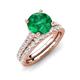 4 - Kalina 2.22 ctw Emerald (7.00 mm) Accented Lab Grown Diamonds Bridal Set Ring  