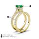 3 - Kalina 2.22 ctw Emerald (7.00 mm) Accented Lab Grown Diamonds Bridal Set Ring  