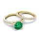 5 - Kalina 2.22 ctw Emerald (7.00 mm) Accented Lab Grown Diamonds Bridal Set Ring  