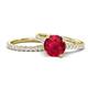 1 - Kalina 2.32 ctw Ruby (7.00 mm) Accented Lab Grown Diamonds Bridal Set Ring  