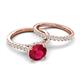 5 - Kalina 2.32 ctw Ruby (7.00 mm) Accented Lab Grown Diamonds Bridal Set Ring  