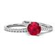 1 - Kalina 2.32 ctw Ruby (7.00 mm) Accented Lab Grown Diamonds Bridal Set Ring  