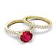 5 - Kalina 2.32 ctw Ruby (7.00 mm) Accented Lab Grown Diamonds Bridal Set Ring  