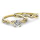 3 - Mayra Desire 1.53 ctw IGI Certified Lab Grown Diamond (6.50 mm) Accented Natural Diamonds Infinity Bridal Set Ring  