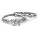 3 - Mayra Desire 1.53 ctw IGI Certified Lab Grown Diamond (6.50 mm) Accented Natural Diamonds Infinity Bridal Set Ring  