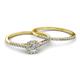 4 - Selena Prima 1.06 ctw of Diamond Accented Natural Diamonds Halo Bridal Set Ring 