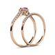 6 - Selena Prima 1.11 ctw of Pink Sapphire Accented Natural Diamonds Halo Bridal Set Ring 